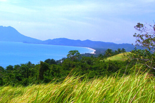 Overlooking Beachfront Estate with Island Views